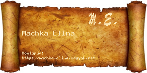 Machka Elina névjegykártya